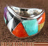 Multicolor Inlay Authentic Sterling Silver Ring Size 6-1/2 RS42303